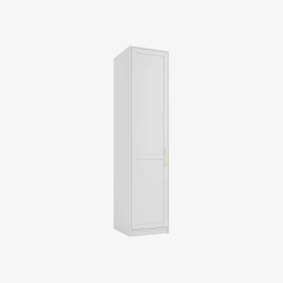 The Range Kahs 1-Door Shaker Wardrobe, Matt White, Brushed Brass Handle - White