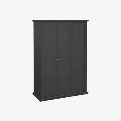The Range Wyld Haus Osaka Matt Dark Grey 3-Door Wooden Wardrobe - Grey