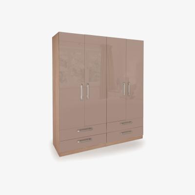 The Range Ashburton 4 Door 4 Drawer Wardrobe - Oak / Gloss Mocha