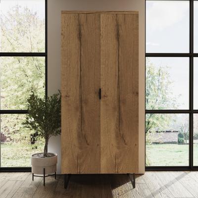 The Range Fisso 2 Door Cracked Oak Double Wardrobe Fast Click Assembly - Cracked Oak