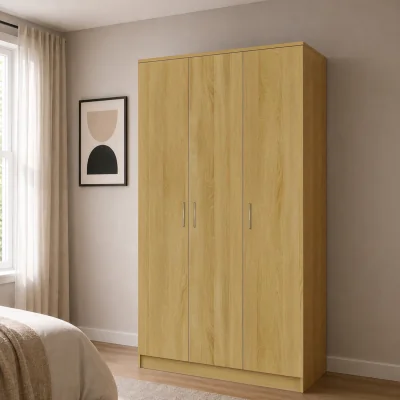 The Range VENICE 3 Door OAK 120cm Wardrobe - Oak