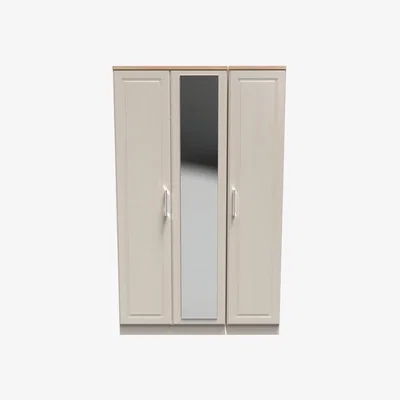 The Range Emeley Triple Mirrored Wardrobe in Kashmir Ash  Oak - Kashmir Ash & Oak