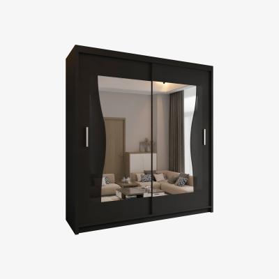 The Range Sliding Wardrobe with Modern Storage Design - Black / 120cm