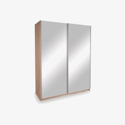 The Range Dallas Oak Sliding Wardrobe - Oak / Double Mirror