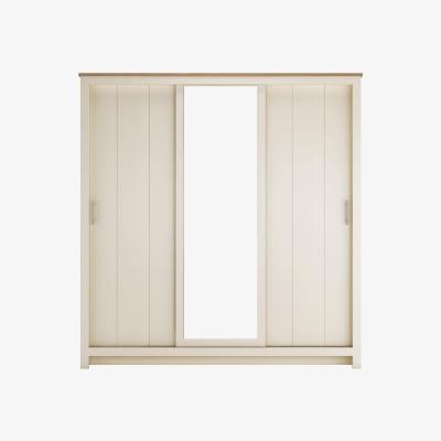 The Range Lexington 3 Door Sliding Wardrobe with Mirror - Cream