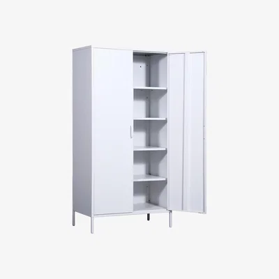 The Range Levi Metal Wardrobe, Free Standing - White