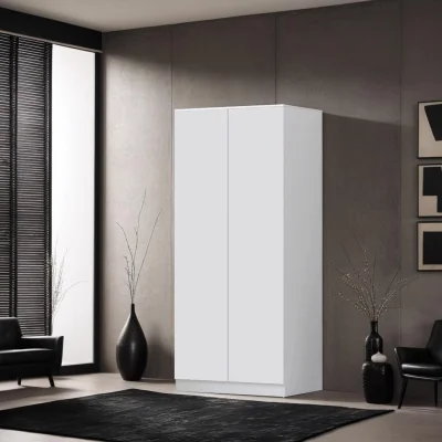 The Range FWStyle Matt White 2 Door Wardrobe with Soft Close Hinges No Handle - Matt White