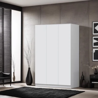 The Range FWStyle Matt White 3 Door Wardrobe Scandinavian Soft Close Push Open - Matt White