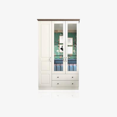 The Range ASHTON 3 Door 2 Drawer Mirrored Wardrobe, White - White