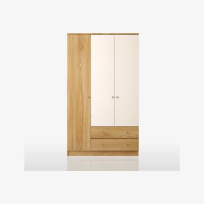 The Range SAPPHIRE 3 Door 2 Drawer Wardrobe, Oak-White - Oak-White