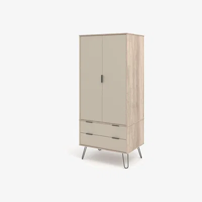 The Range Augusta Driftwood 2 Door & 2 Drawer Wardrobe   - Driftwood and Calico