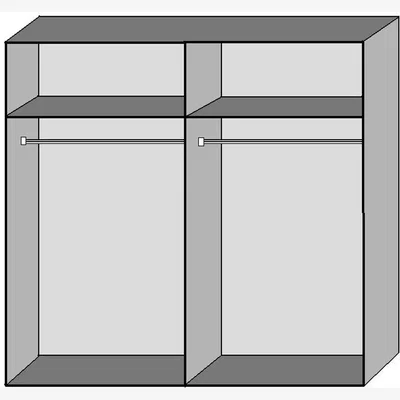 The Range Sliding Wardrobe 4 Mirror Panels - Oak