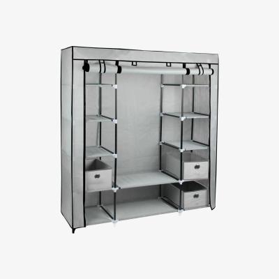 The Range Large Fabric Canvas Wardrobe - Grey