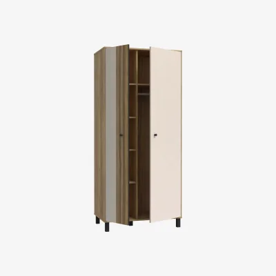 The Range Mauvella Oak 2-Door Wardrobe with Fluted Front and Shelves - Natural
