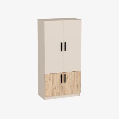 The Range Wardrobe with Cabinets and Shelves Viola  - Atlantic Pine & Beige