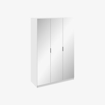 The Range Echo Mirrored Three Door Wardrobe - White exterior / White interior