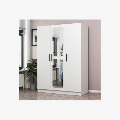 The Range Kale 3 Door and 2 Drawer Wardrobe with Mirror white - White