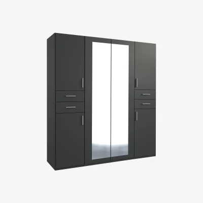 The Range Vegas Graphite 4 Door Wardrobe - Graphite