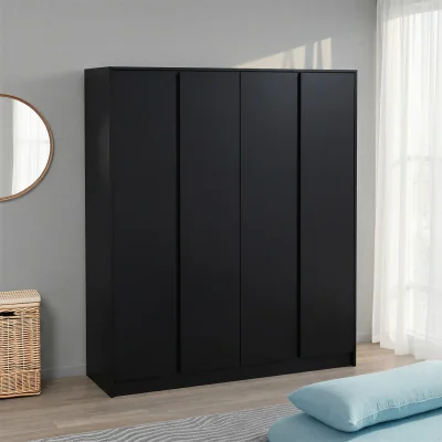 The Range Malvern 4 Door Wardrobe - Black  - Black