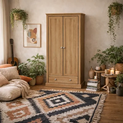 The Range Ardee Natural Oak 2-Door Wardrobe with Drawer - Natural