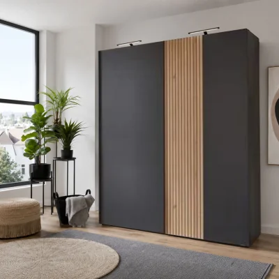 The Range London 180cm Sliding Wardrobe in Oak - Oak