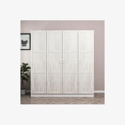 The Range Kale Country 4 Doors and 2 Drawers Wardrobe Reclaimed white Look - White