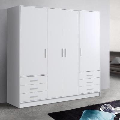 The Range Large Modern 4 Door 6 Drawer Matt White Wardrobe - White