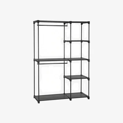 The Range Freestanding Wardrobe with Shelves and Rails - Black
