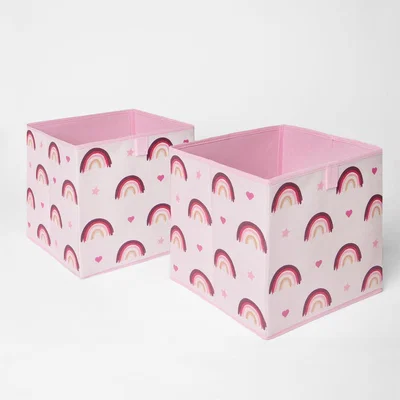 The Range Rainbow Cube Storage Boxes - Blush Pink