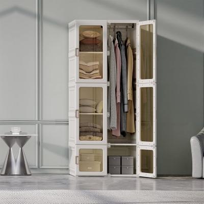 The Range Folding Wardrobe Closet Transparent Door - White