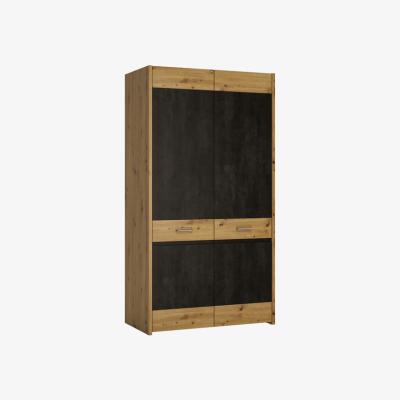 The Range Jonas & James Ralla Wardrobe - Two Door - Black/Artisan Oak