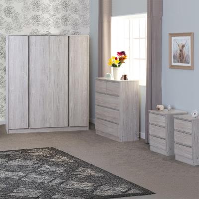 The Range Malvern 4 Door Wardrobe Bedroom Set - Urban Snow