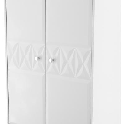 The Range San Jose Ready Assembled 2 Door Robe 2 Drawer Robe - White Matt