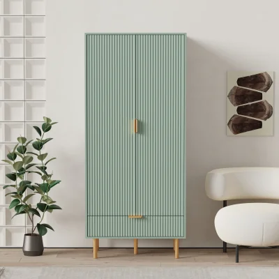 The Range Wooden 2 Door Wardrobe with 1 Storage Drawer for Bedroom