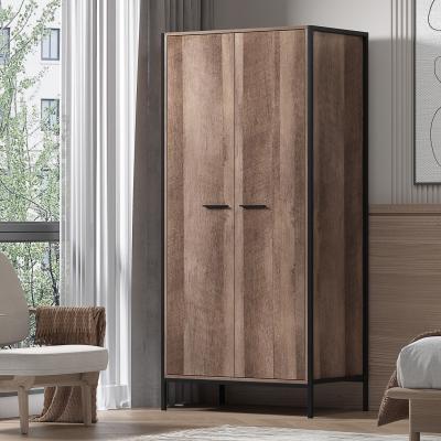 The Range Industrial Inspired 2 Door Double Wardrobe - Urban Brown