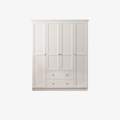 The Range COLETTE 4 Door 2 Drawer Wardrobe, White - White