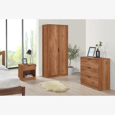 The Range Richmond 3 Piece Bedroom Set With 2 Door Double Wardrobe - Brown