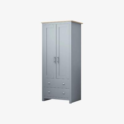 The Range 2 Door 2 Drawer Combination Wardrobe Traditional Furniture Grey Oak - Grey