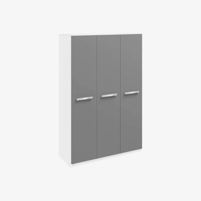The Range Moritz Wardrobe - Grey/Alpine White / 3 Door Wardrobe