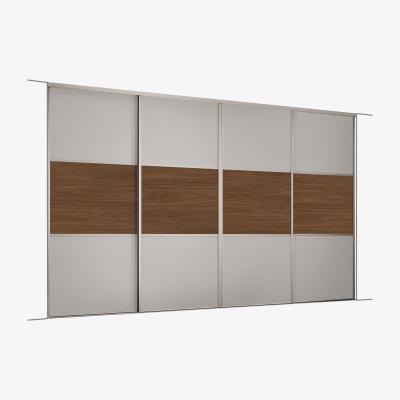 The Range Spacepro Dove Grey & Mild Oak Classic Sliding Wardrobe Kit - Dove Grey/Walnut / 2978mm / 4