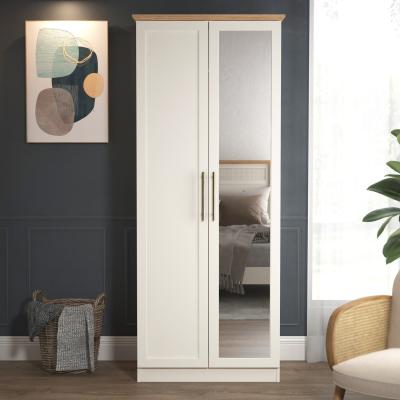 The Range Lyngford 2 door mirrored wardrobe ivory  - Ivory