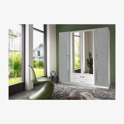 The Range Duo Grey 4 Door Wardrobe - White And Grey