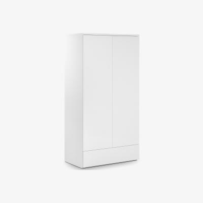 The Range Monaco 2 Door 1 Drw Wardrobe - White Gloss - White