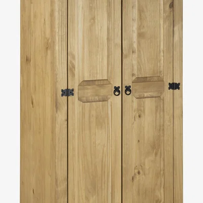 The Range Corona Wardrobe 2 Door Flat Top - Waxed Pine
