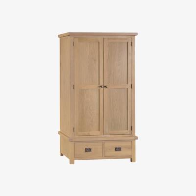 The Range Bisbrooke Country 2 Door 2 Drawer Wardrobe - Medium Oak