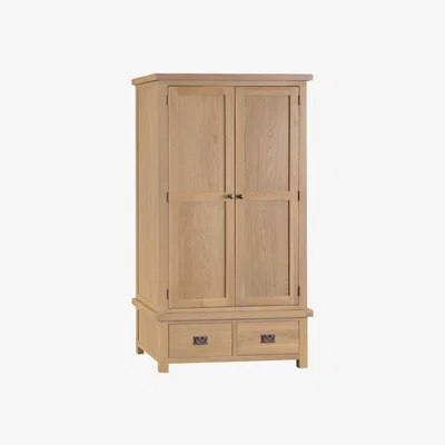 The Range Bisbrooke Country 2 Door 2 Drawer Wardrobe - Medium Oak