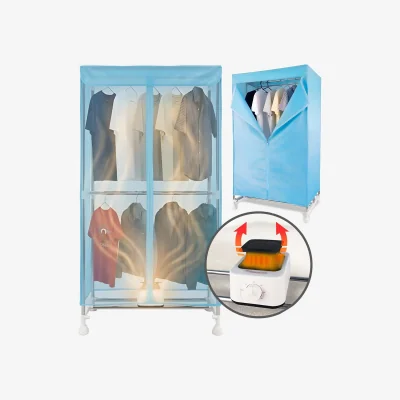 The Range Heated Electric Clothes Airer Wardrobe Dryer Rack 1500W 10kg Indoor Blue Compact - Blue