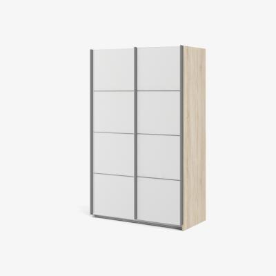 The Range Valentino Sliding Wardrobe 120Cm In Oak With White Doors - Oak and White / 2