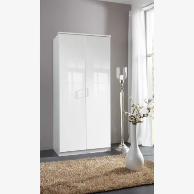 The Range Clack 2 Door wardrobe - Gloss white and Matt White