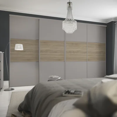 The Range Spacepro Classic Cashmere Sliding Wardrobe Kit - Cashmere/Oak / 4 / 3586mm